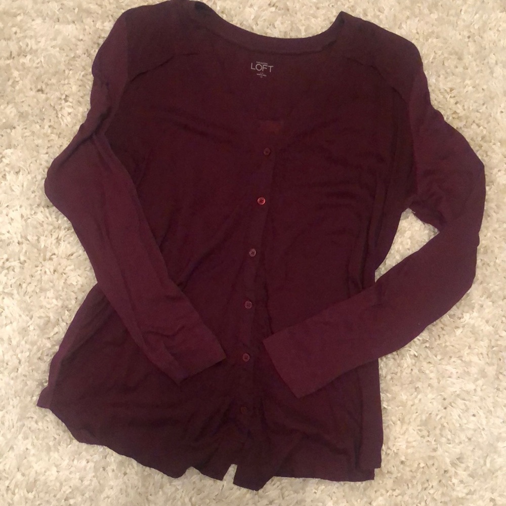 Burgundy button down blouse